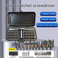 24-in-1 Magnetic Screwdriver Set with Compact Ratchet Handle and Reversible High Torque Drive