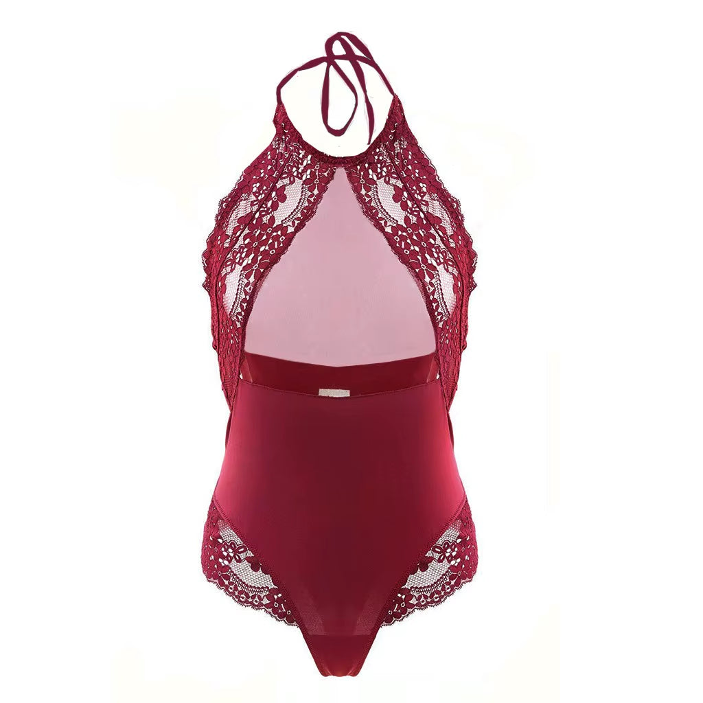 Hot Halter Transparent Body Stocking Sexy Perspective Mesh Lingerie Exotic Underwear Teddy Baby Doll Dress Women Sexy Nightwear