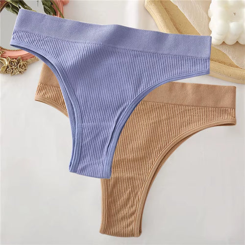 2Pcs/Set Sexy Thong Panties Women'S Underwear G-String Female Underpants Seamless Briefs Intimates Sexy Lingerie T-Back Pantys