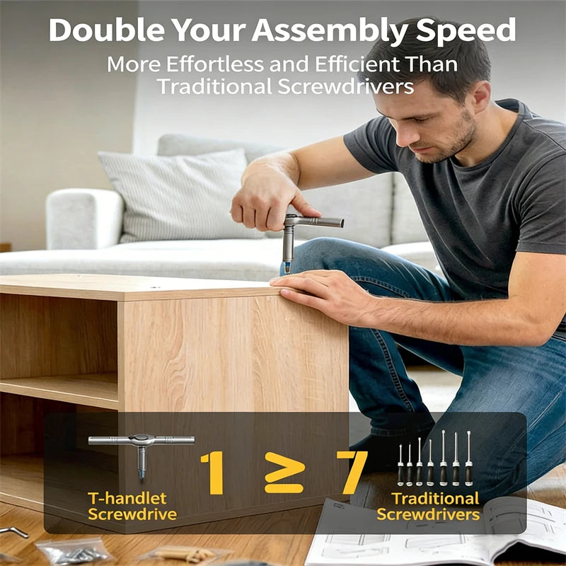 24-in-1 Magnetic Screwdriver Set with Compact Ratchet Handle and Reversible High Torque Drive