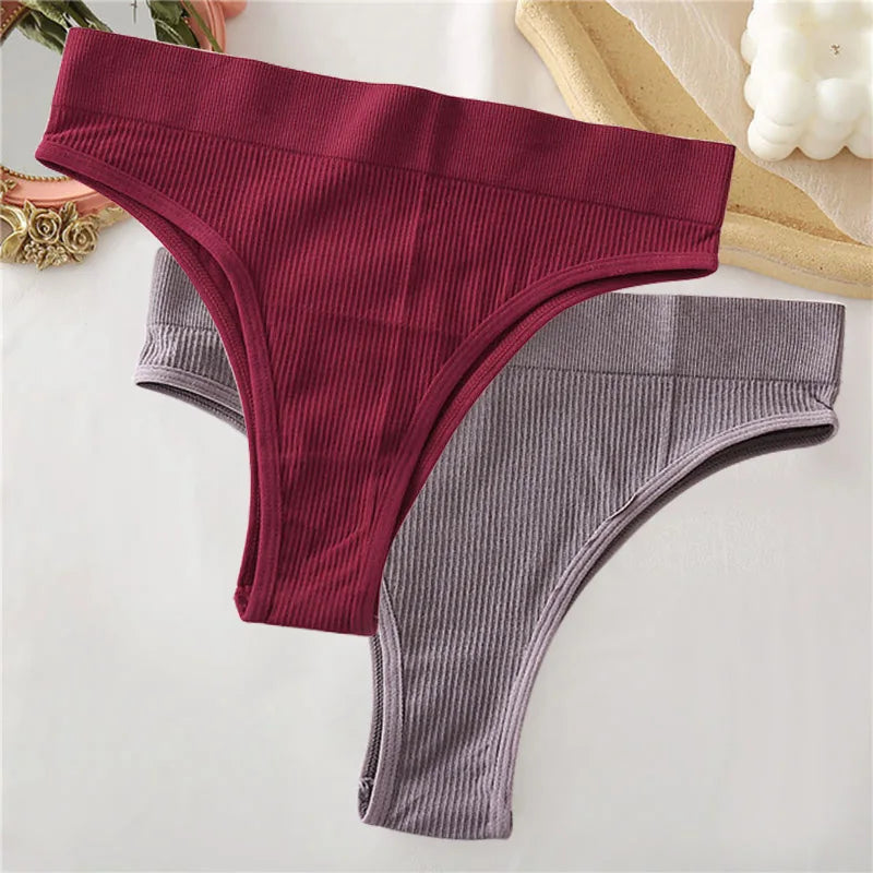 2Pcs/Set Sexy Thong Panties Women'S Underwear G-String Female Underpants Seamless Briefs Intimates Sexy Lingerie T-Back Pantys