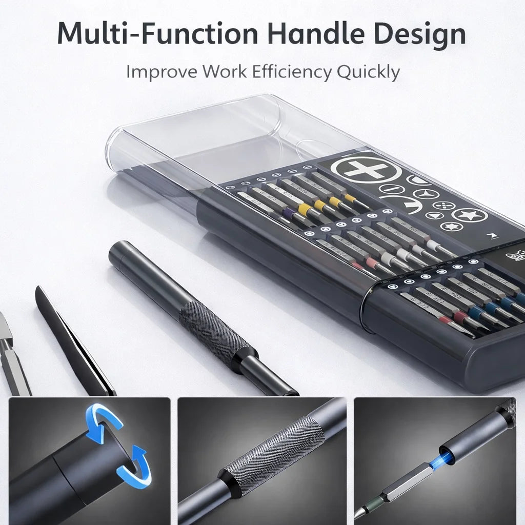 36-in-1 Precision Screwdriver Set with S2 Steel Bits - Magnetic Repair Tool Kit for Phones, Laptops, Cameras, Watches, and Electronics