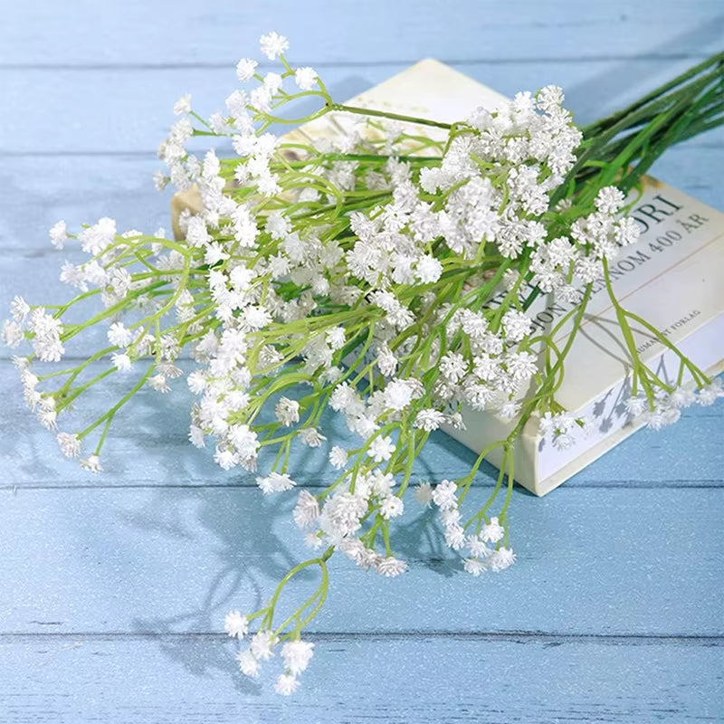 1/3Pcs Artificial Flowers Fake Plastic Gypsophila Wedding Bridal Bouquets Accessory Clearance Vase Home Room Decor Diy Gift Yard
