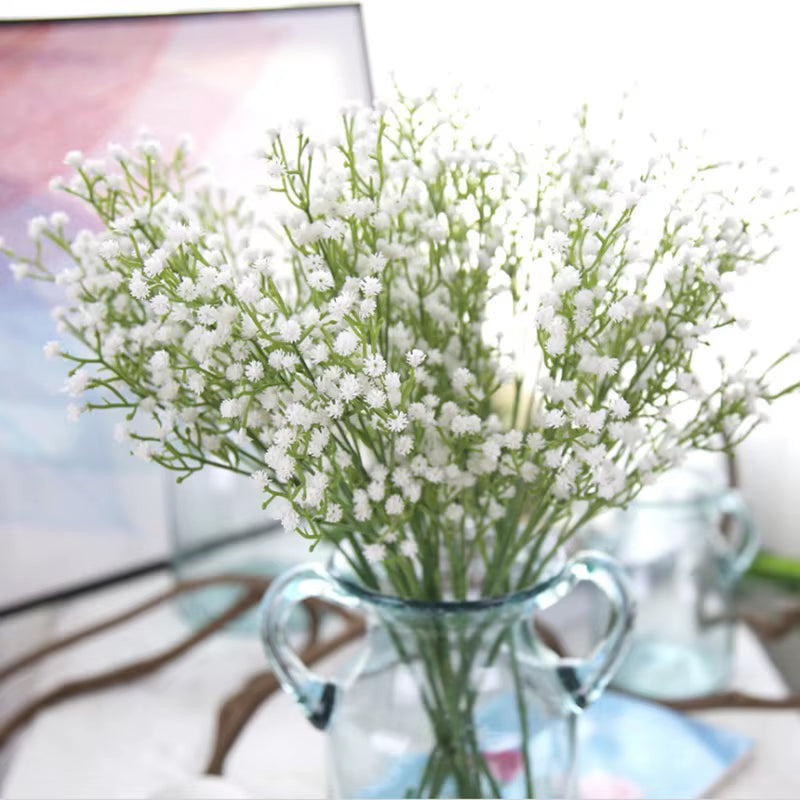 1/3Pcs Artificial Flowers Fake Plastic Gypsophila Wedding Bridal Bouquets Accessory Clearance Vase Home Room Decor Diy Gift Yard