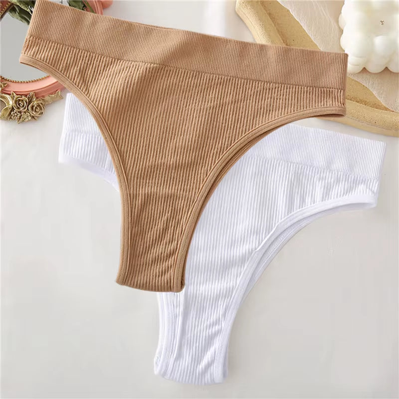 2Pcs/Set Sexy Thong Panties Women'S Underwear G-String Female Underpants Seamless Briefs Intimates Sexy Lingerie T-Back Pantys
