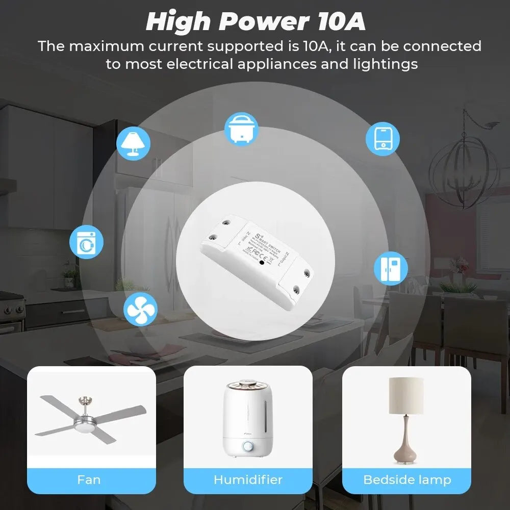 WiFi Smart Switch with Wireless Remote Control - Compatible with Alexa and Google Home