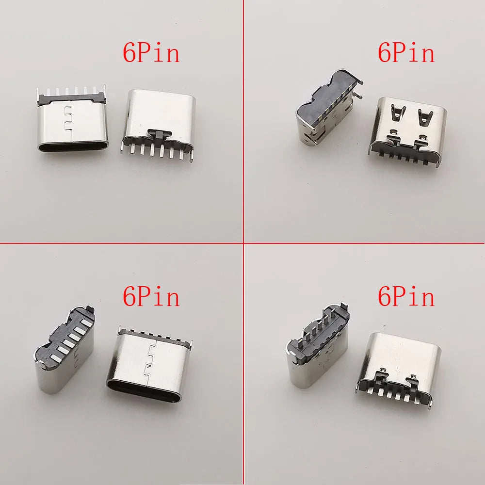 15 Models of Type C USB-C Jack Charging Dock Connectors - Mixed 6-Pin and 16-Pin Type-C Female SMD DIP PCB Soldering DIY Repair Socket