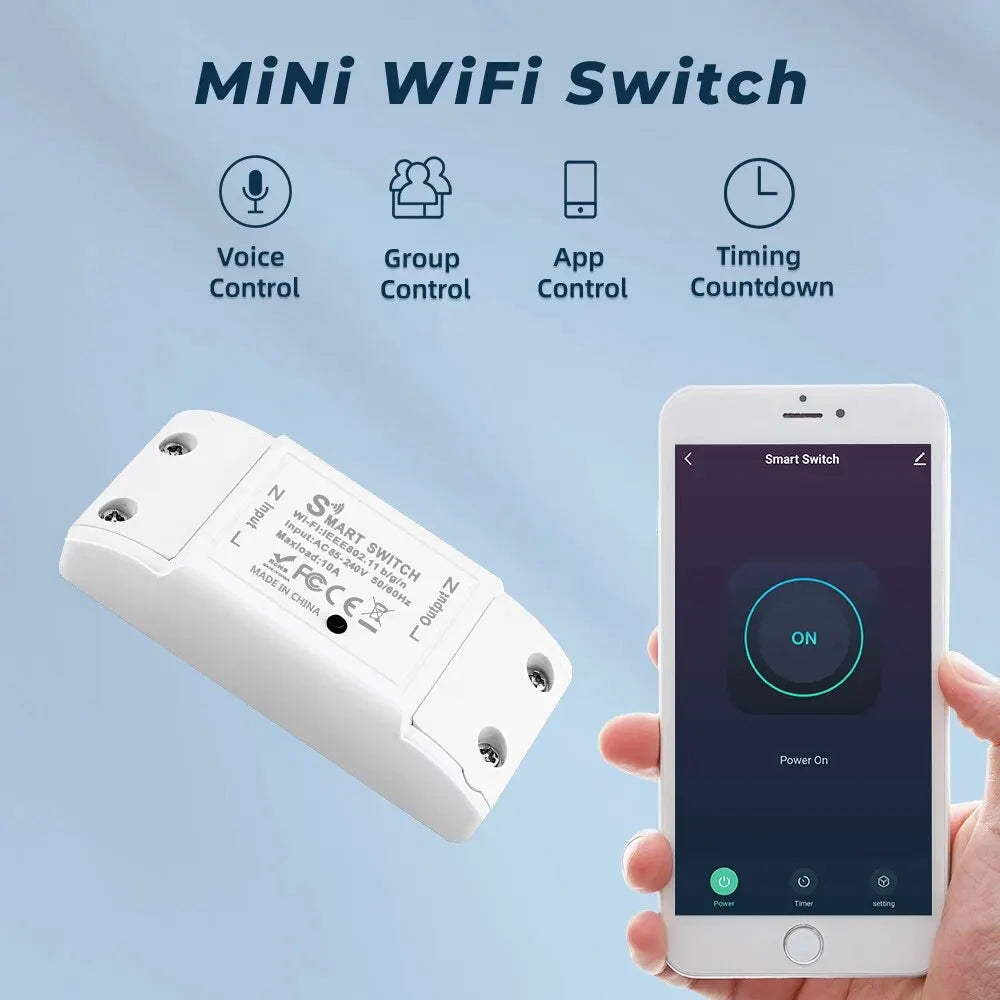 WiFi Smart Switch with Wireless Remote Control - Compatible with Alexa and Google Home