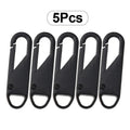 Universal Replacement Zipper Slider Set - 5 Metal Alloy Zipper Pullers for Luggage, Bags, and DIY Craft Sewing Repair
