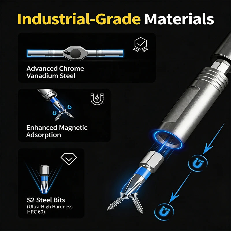 24-in-1 Magnetic Screwdriver Set with Compact Ratchet Handle and Reversible High Torque Drive