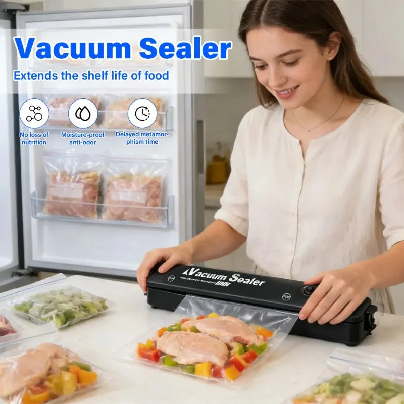 Mini Vacuum Sealer for Home Kitchen, Portable Food Saver Vacuum Packing Machine with Bags