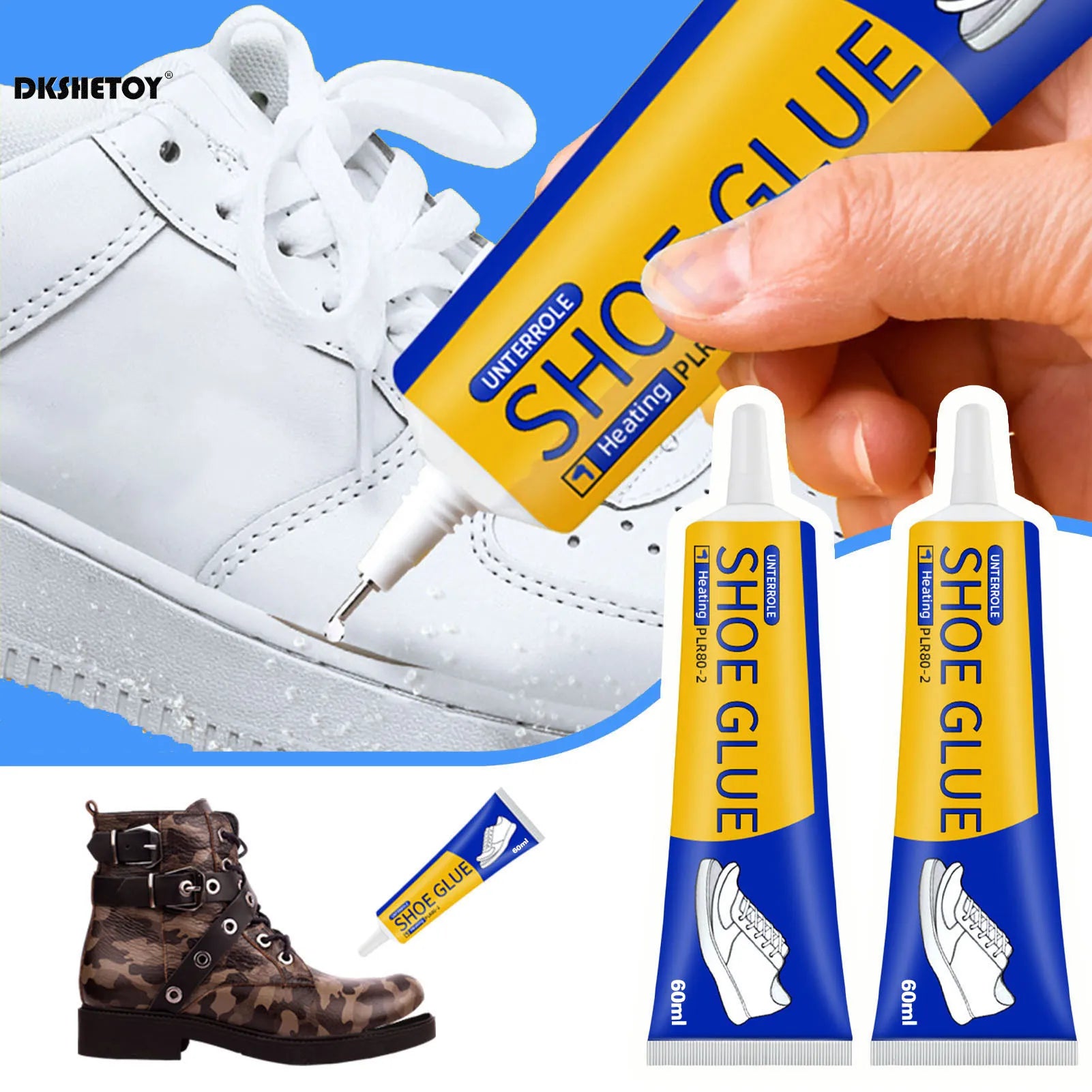 60ml High-Performance Waterproof Shoe Repair Adhesive for Sneakers and Leather Boots