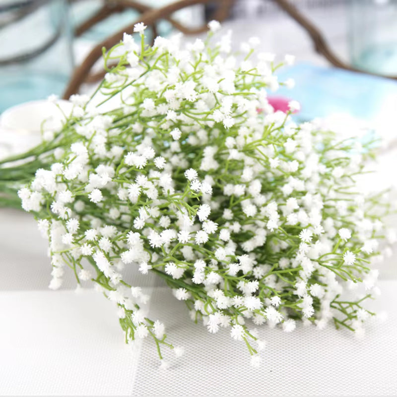1/3Pcs Artificial Flowers Fake Plastic Gypsophila Wedding Bridal Bouquets Accessory Clearance Vase Home Room Decor Diy Gift Yard