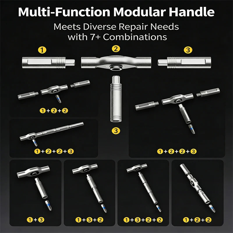 24-in-1 Magnetic Screwdriver Set with Compact Ratchet Handle and Reversible High Torque Drive